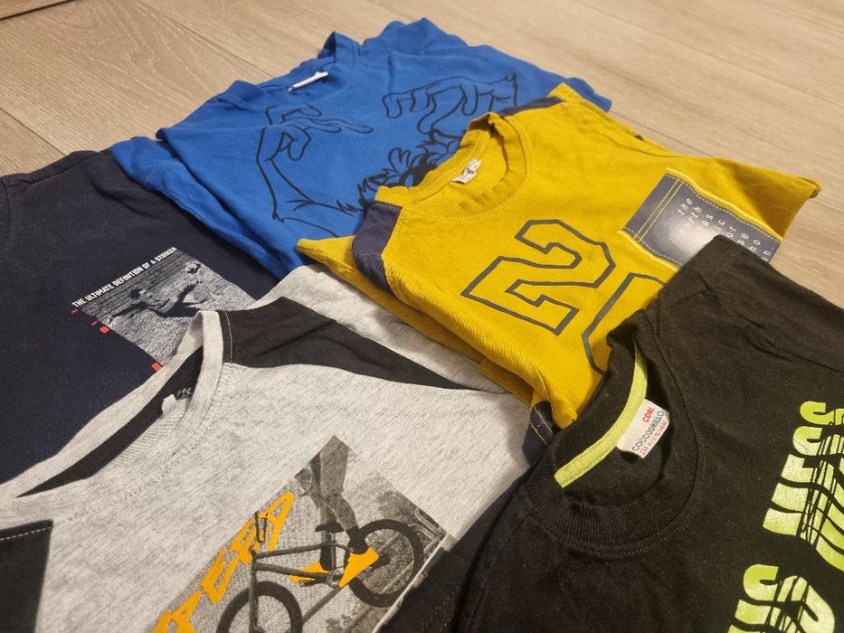 5 bluzeczek chłopięcych na długi rękaw w rozmiarze 134