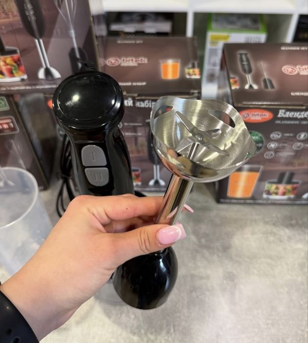 ПОТУЖНИЙ! Погружний блендер 1600Вт, подрібнювач, мясорубка, міксер