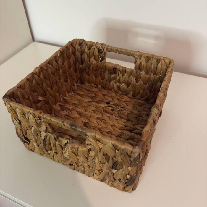 Cesto de arrumação entrançado natural