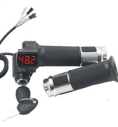 Ручка газу з ключем для електровелосипеда 12-72V з вольтметром