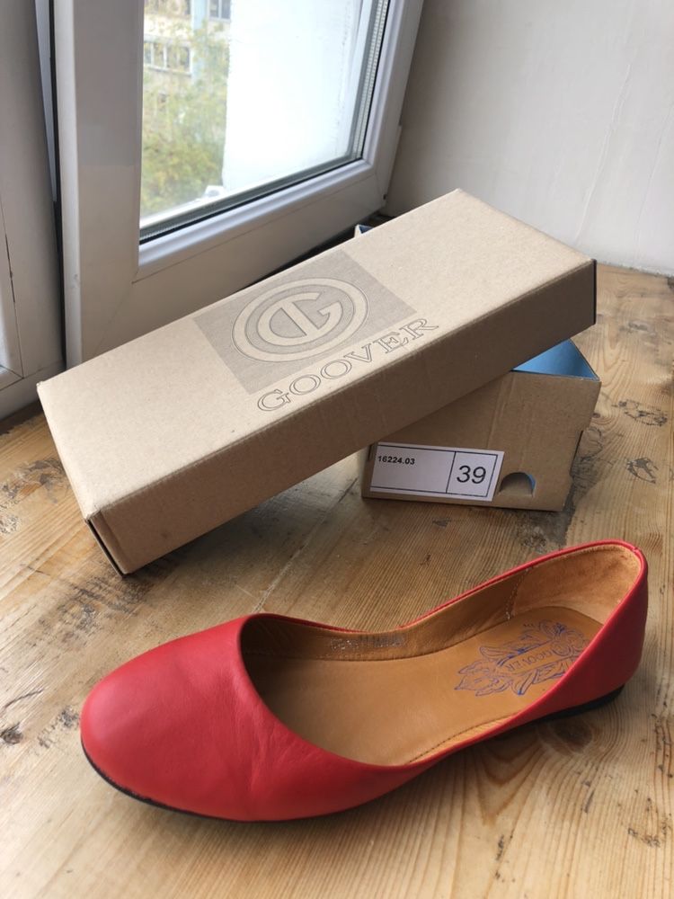 Туфли Goover женские, красные, 39 (стелька 25см) размер
