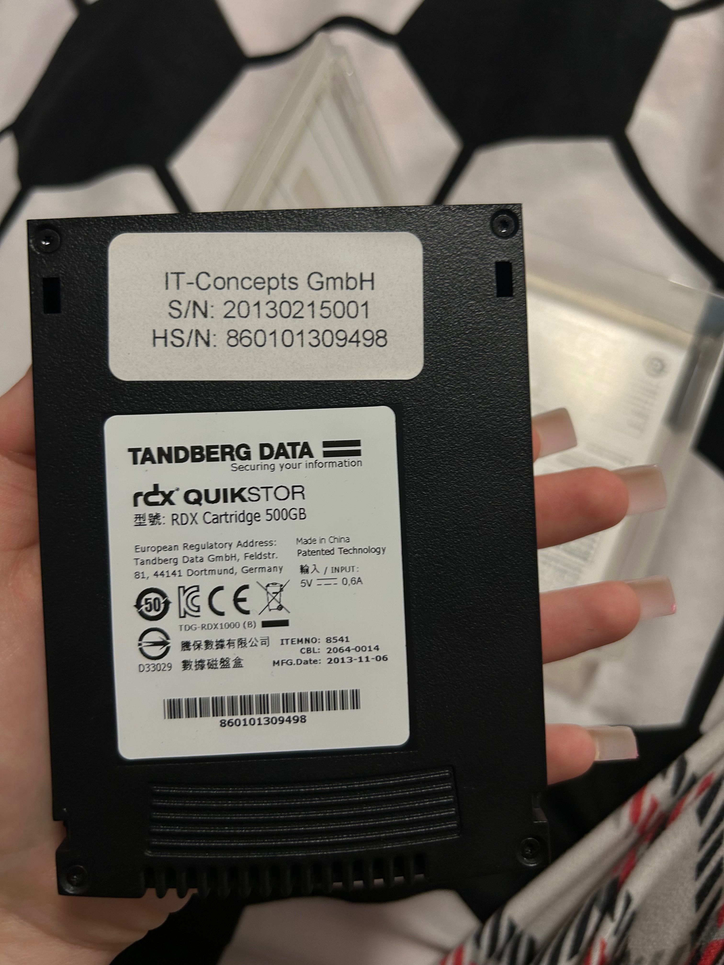 Nośnik RDX 500GB Data cartridge