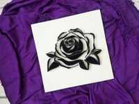 Стринг арт роза, картина нитками черно-белая роза, мандала