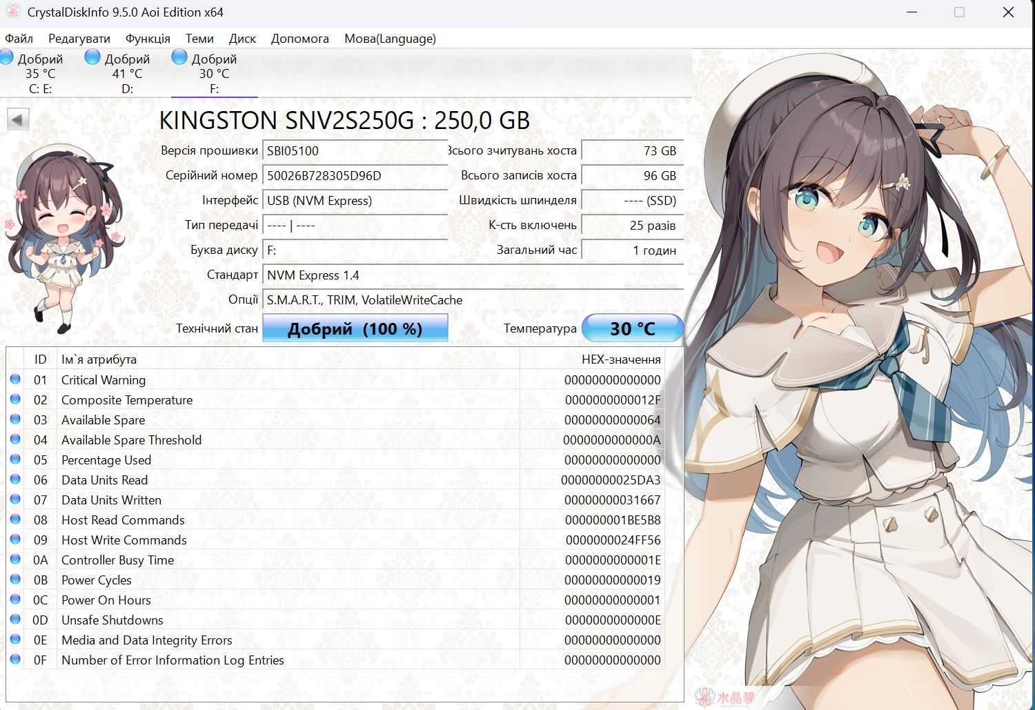 новий SD NVMe 256GB — Kingston NV2 (M.2 2280, PCIe Gen4 x4)
