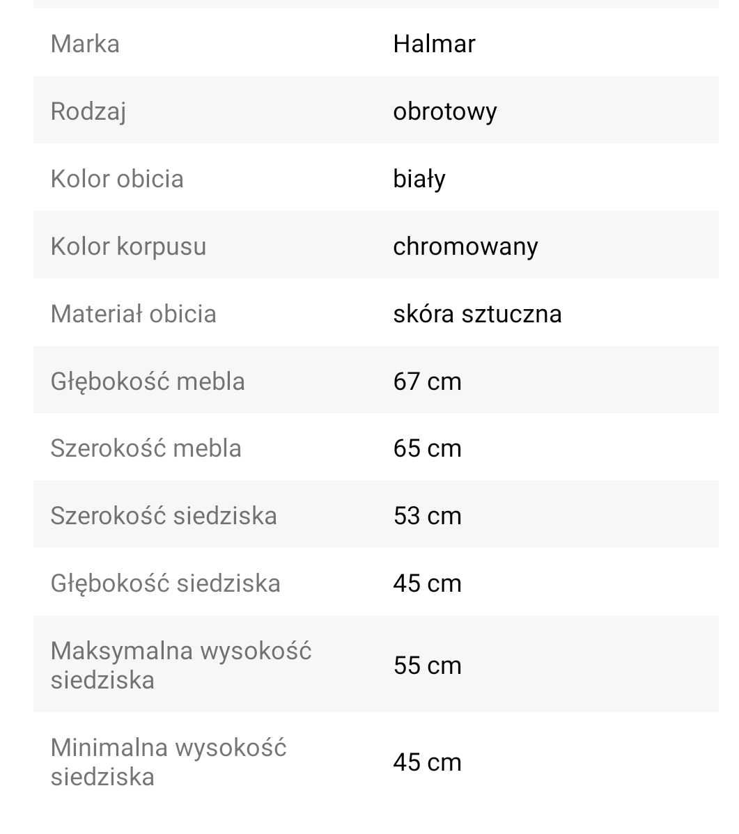 Fotel biurowy biały ekoskóra
