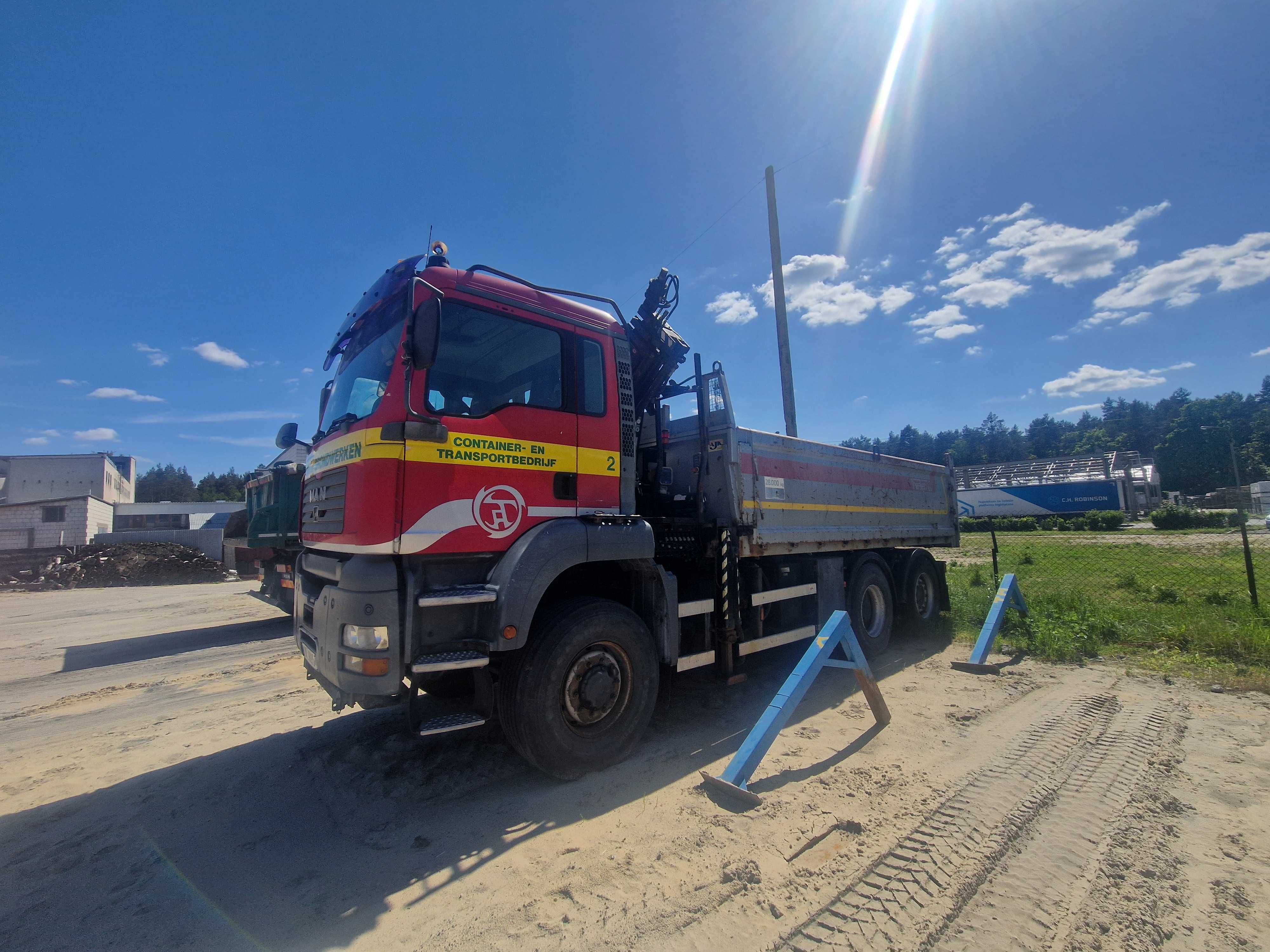 MAN TGA 28.350 6x4, wywrotka, HDS, ostatnia oś podnoszona i skrętna.