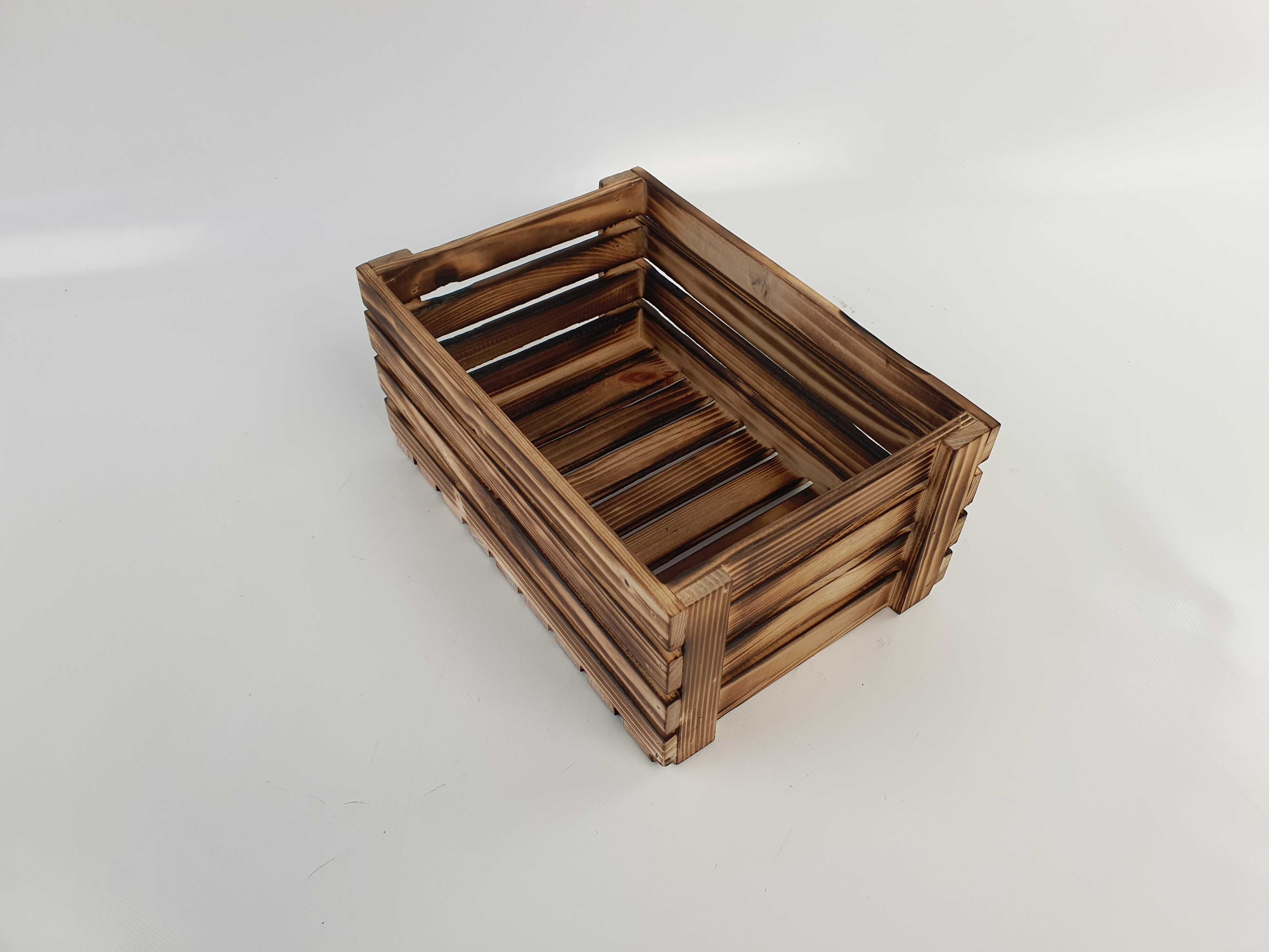 Skrzynka drewniana opalana PREMIUM półka dekoracyjna 30x20x13 rozm M