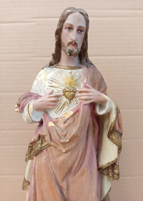 Przedwojenna Figura rzeźba Chrystus lata 1900 do 1920