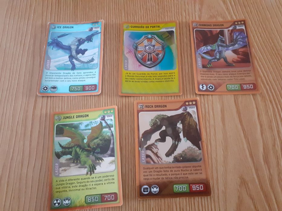 5 Cartas Invizimals versão LASER – raras e originais em português