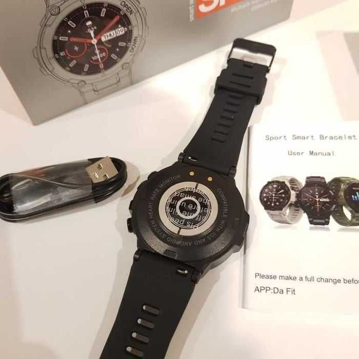 Zegarek sportowy smartwatch rozmowy puls muzyka 400mAh menu PL szary