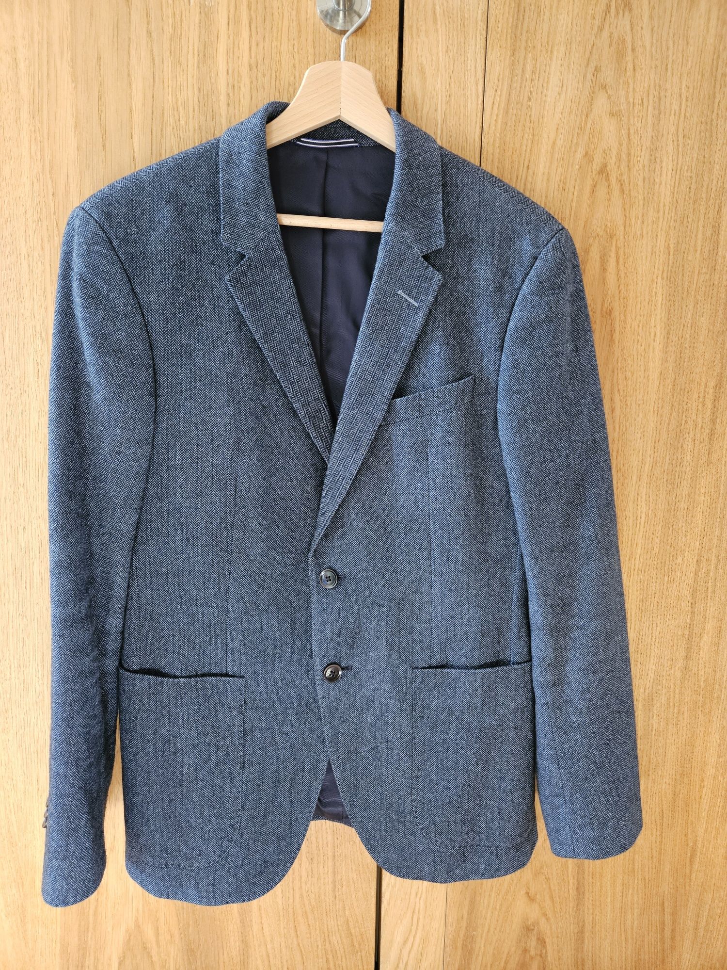Piękna granatowa marynarka Tommy Hilfiger rozm. 48 wełna