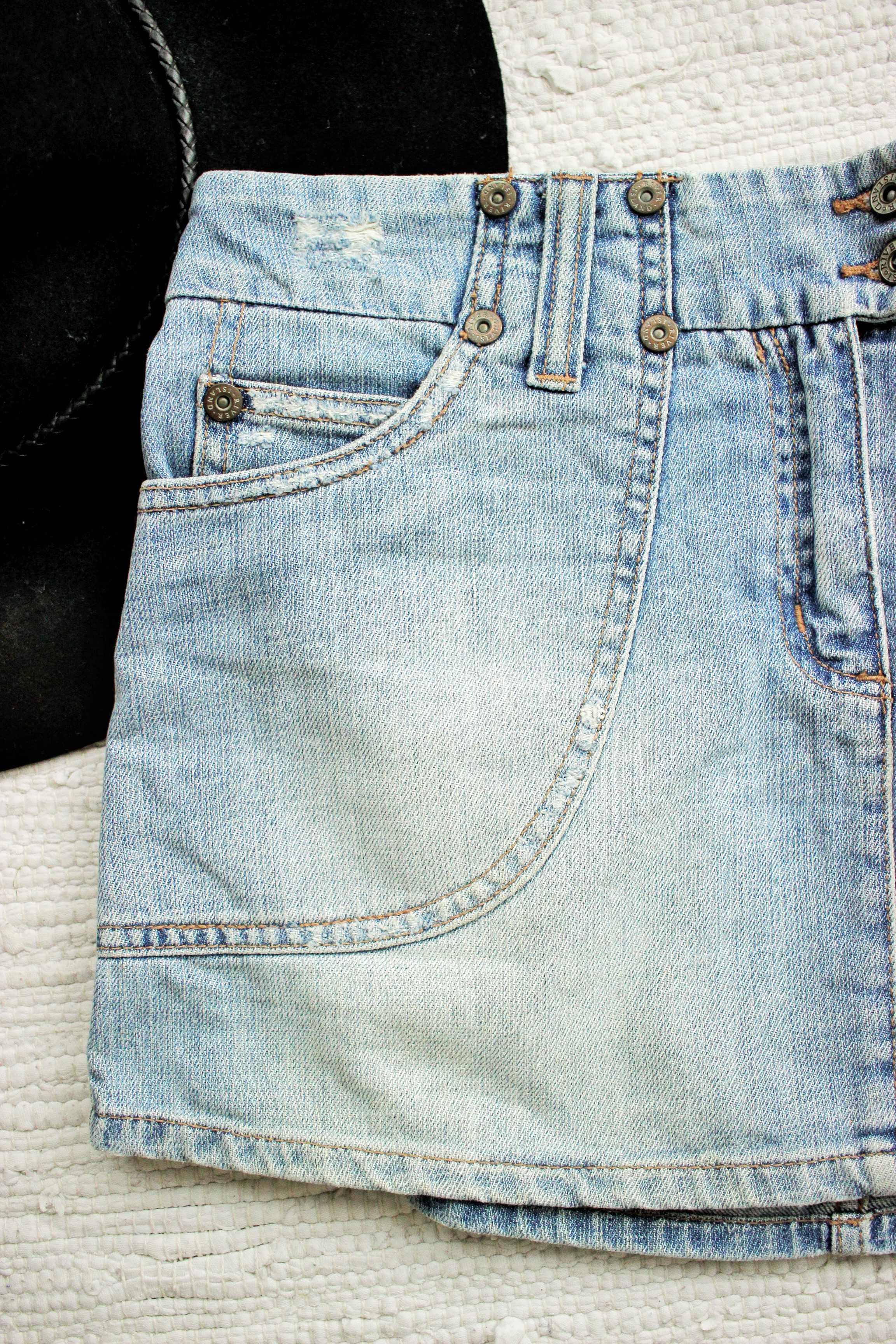 Spódnica mini jeans, rozm.L/40, niebieska, wiosenna, codzienna