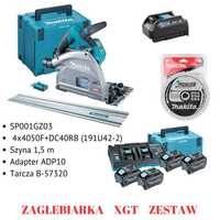 Zestaw zagłębiarka Makita SP001GZ03 + 4 akumulatory i gratisy