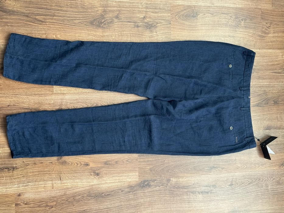 Штани Massimo Dutti лляні сині, розмір 46