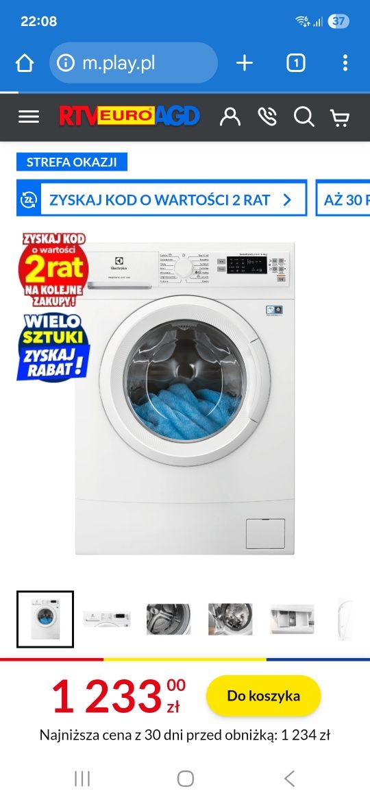 Pralka Electrolux 4kg Sensi care system