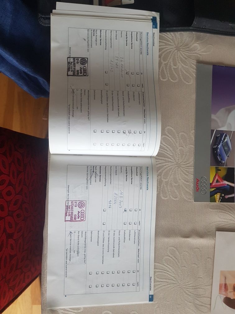 Książka serwisowa etui A4 wypełniona