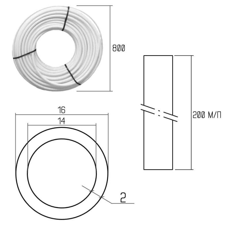 труба PERT-AL-PERT 16*2 м/пл."Icma" №Р199 (200м)