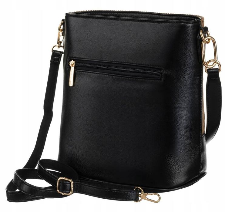 torba damska ze skóry ekologicznej z odpinanym paskiem - david jones