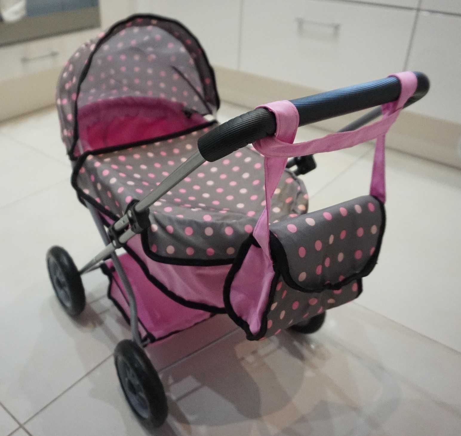 Wózek dla lalek Cosy (Bayer Design), szaro różowy