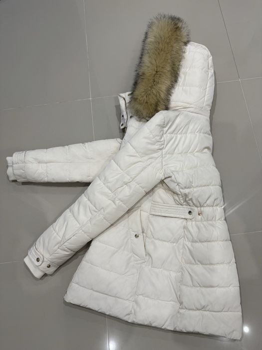 Зимова курточка Zara XS жіноча куртка пуховик на холофайбері молочний