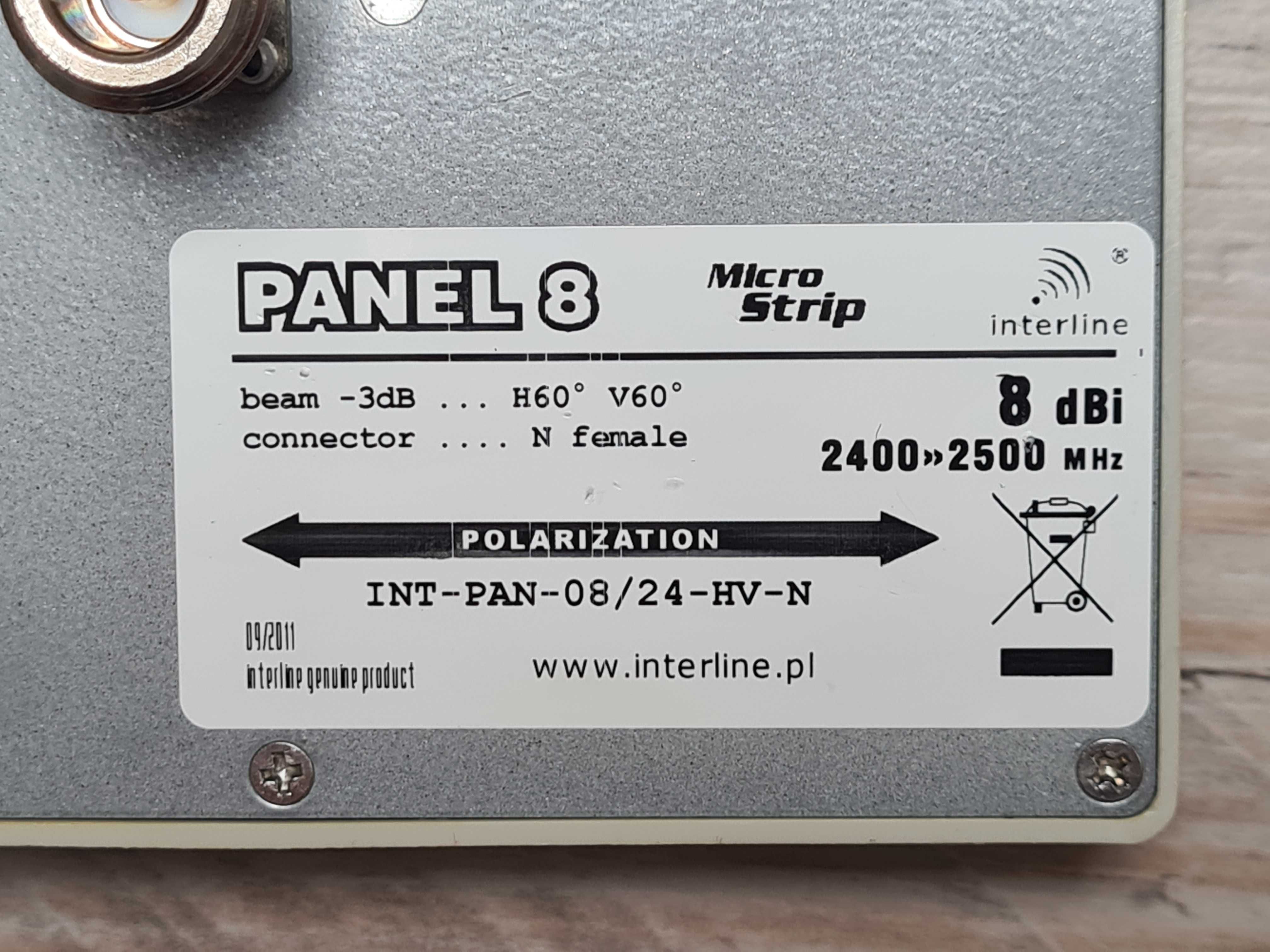 Interline Panel 8 - kierunkowa antena panelowa 8dbi 2,4GHz