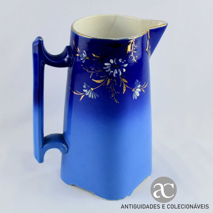 Jarro / Caneca Faiança pintada à mão, Sarreguemines (1868 a 1919)