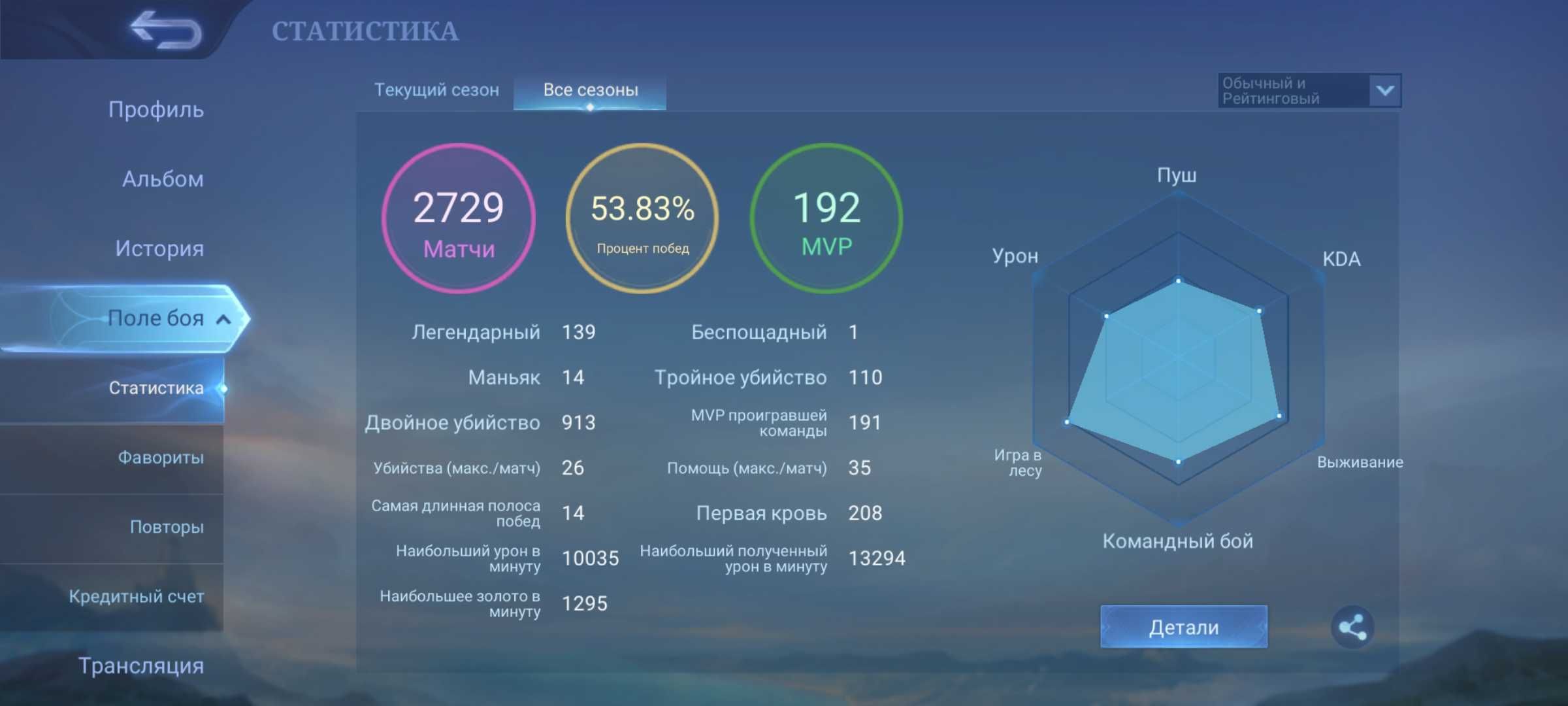 Аккаунт Mobile Legends Bang Bang