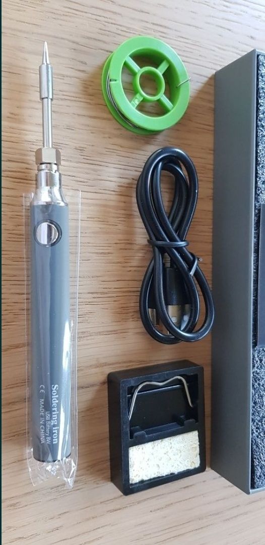 Lutownica Bezprzewodowa 5 Volt 10 Wat. Ładowanie na USB C. 3 poz. mocy