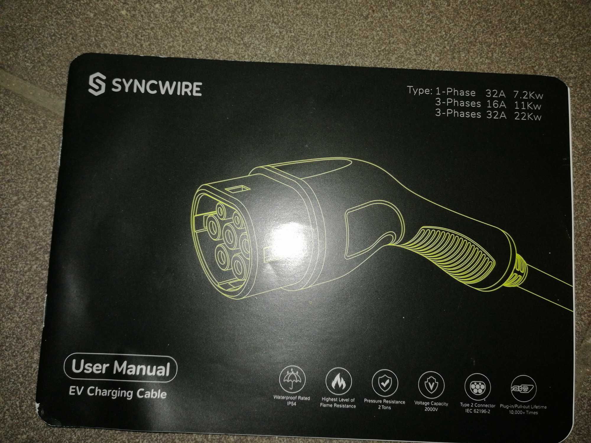 Syncwire Kabel ładujący SW-EV952, 22kW 5m