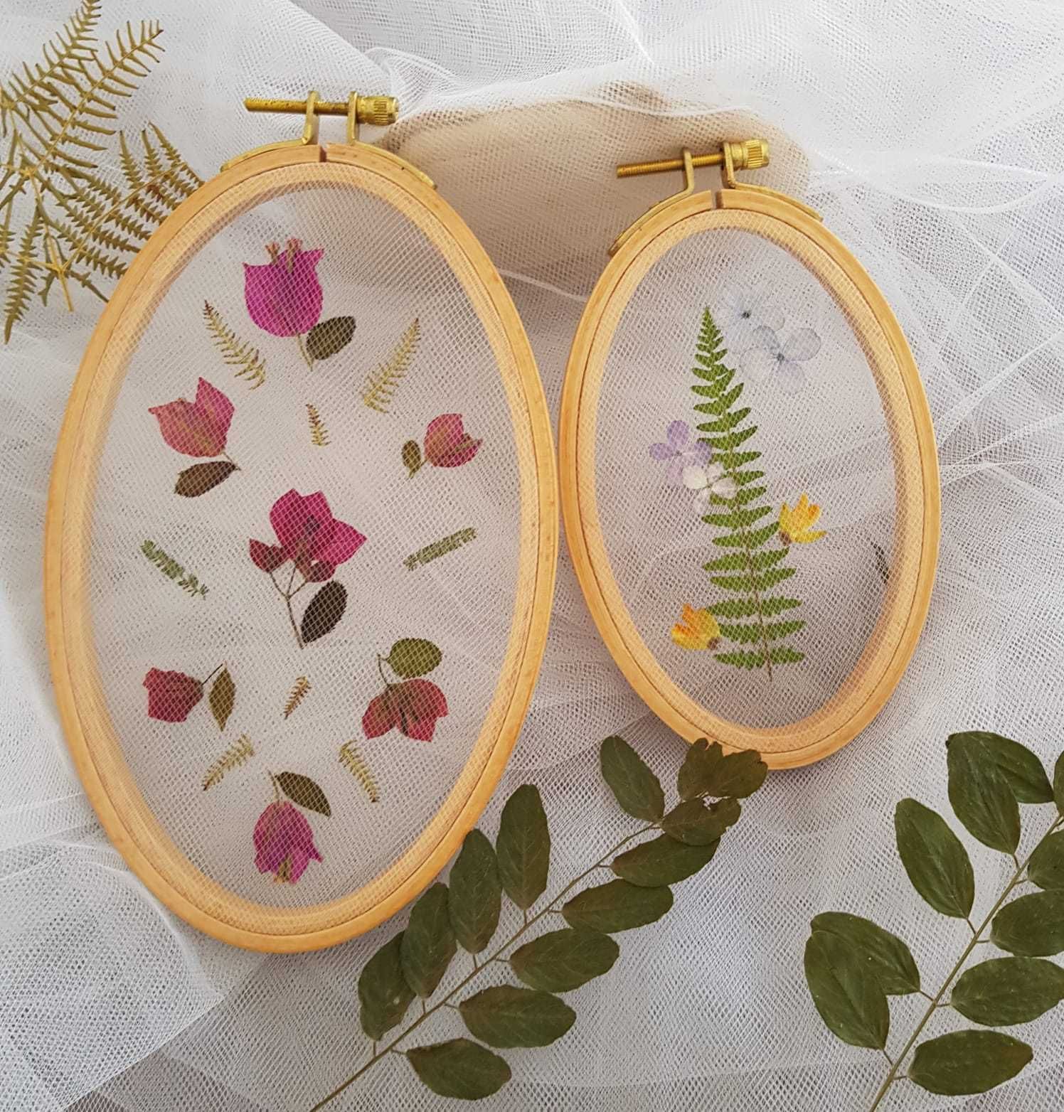Quadros com flores prensadas - Trabalho único
