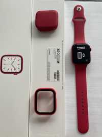 Apple Watch Series 7 45 mm Red Aluminium Red Sport Band GPS