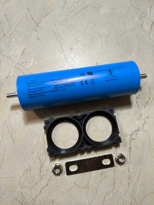 Аккумулятор LifePo4 EVE C40 40135 20Ah шпилька М-6 возможна сборка