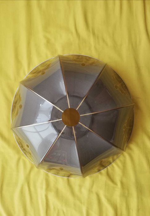 klosz do kuchni plastikowy lekki tworzywo złote zdobienia 4/16/38cm