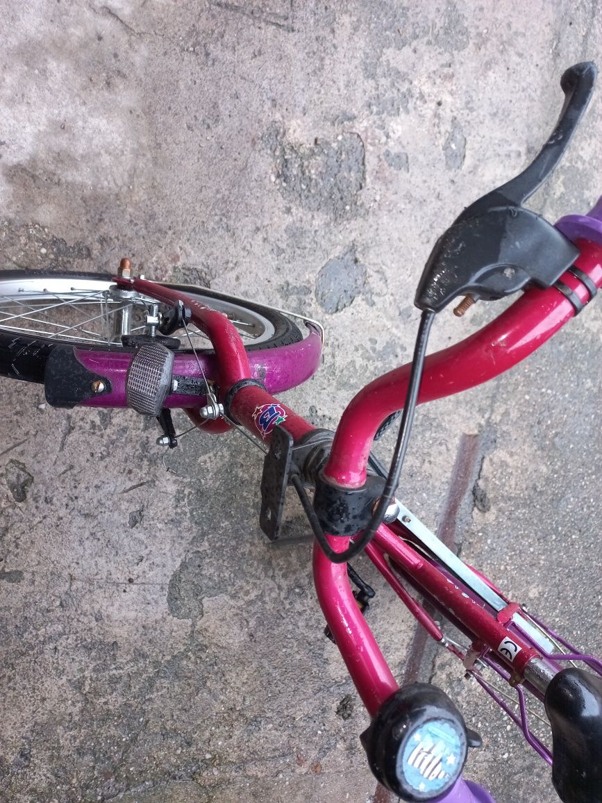 Rower dziewczęcy 16 cali fioletowy bordowy