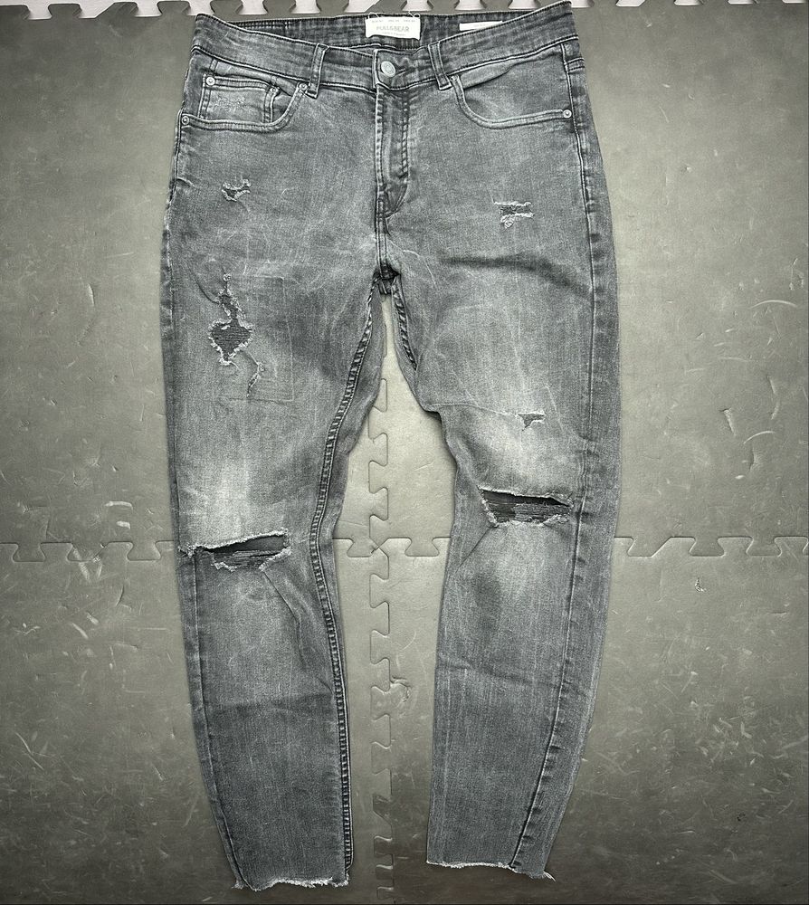 Spodnie jenasowe z dziurami przetarciami skinny unisex streetwear r