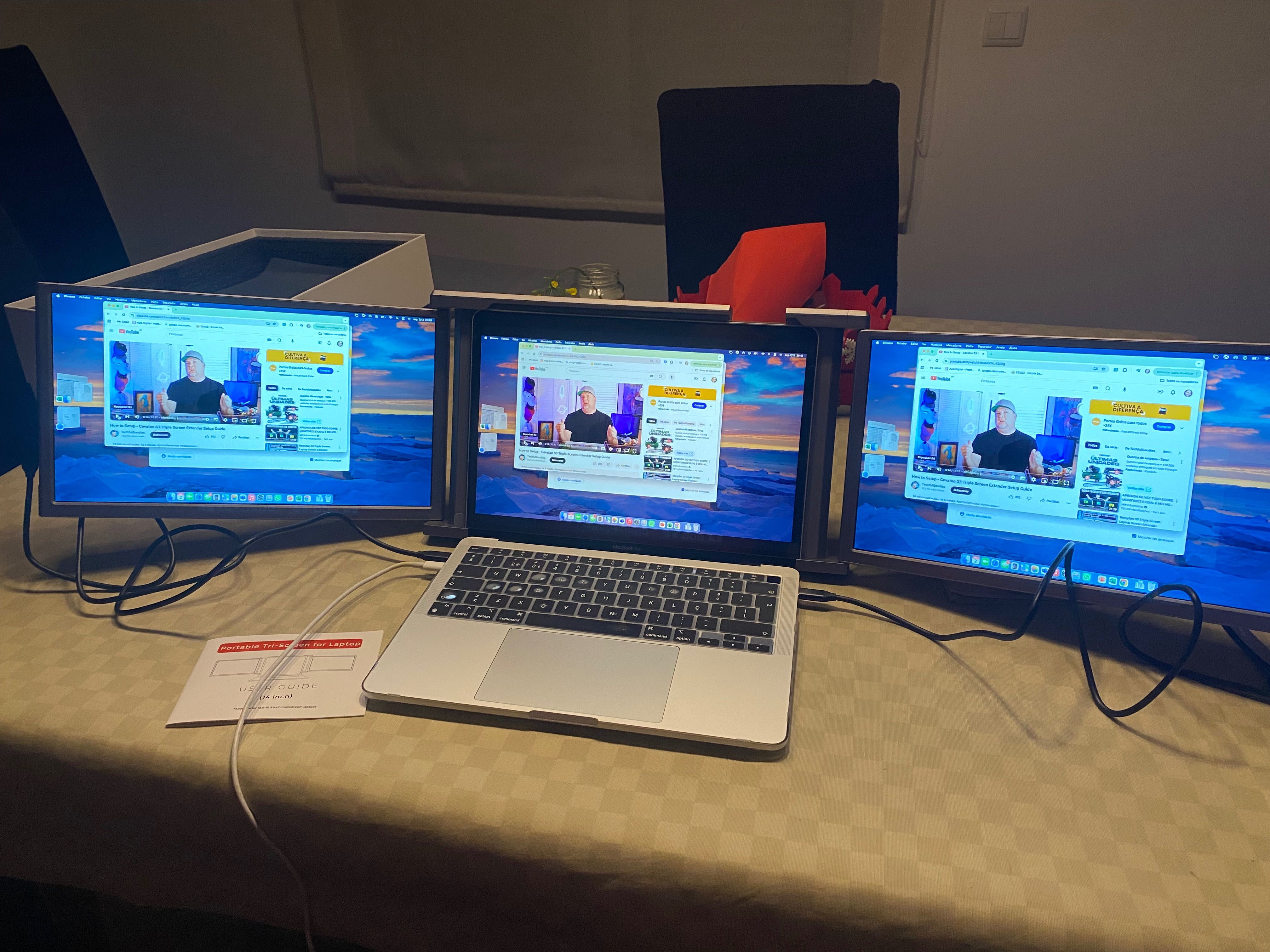 Portable Tri-screen Monitor 14 inch NOVO