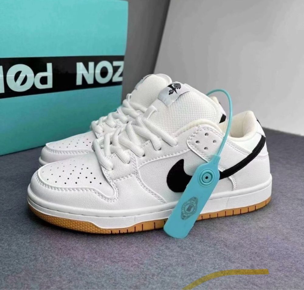 Акція!!! Nike SB Dunk Low Pro White Gum найк сб данк гам білі