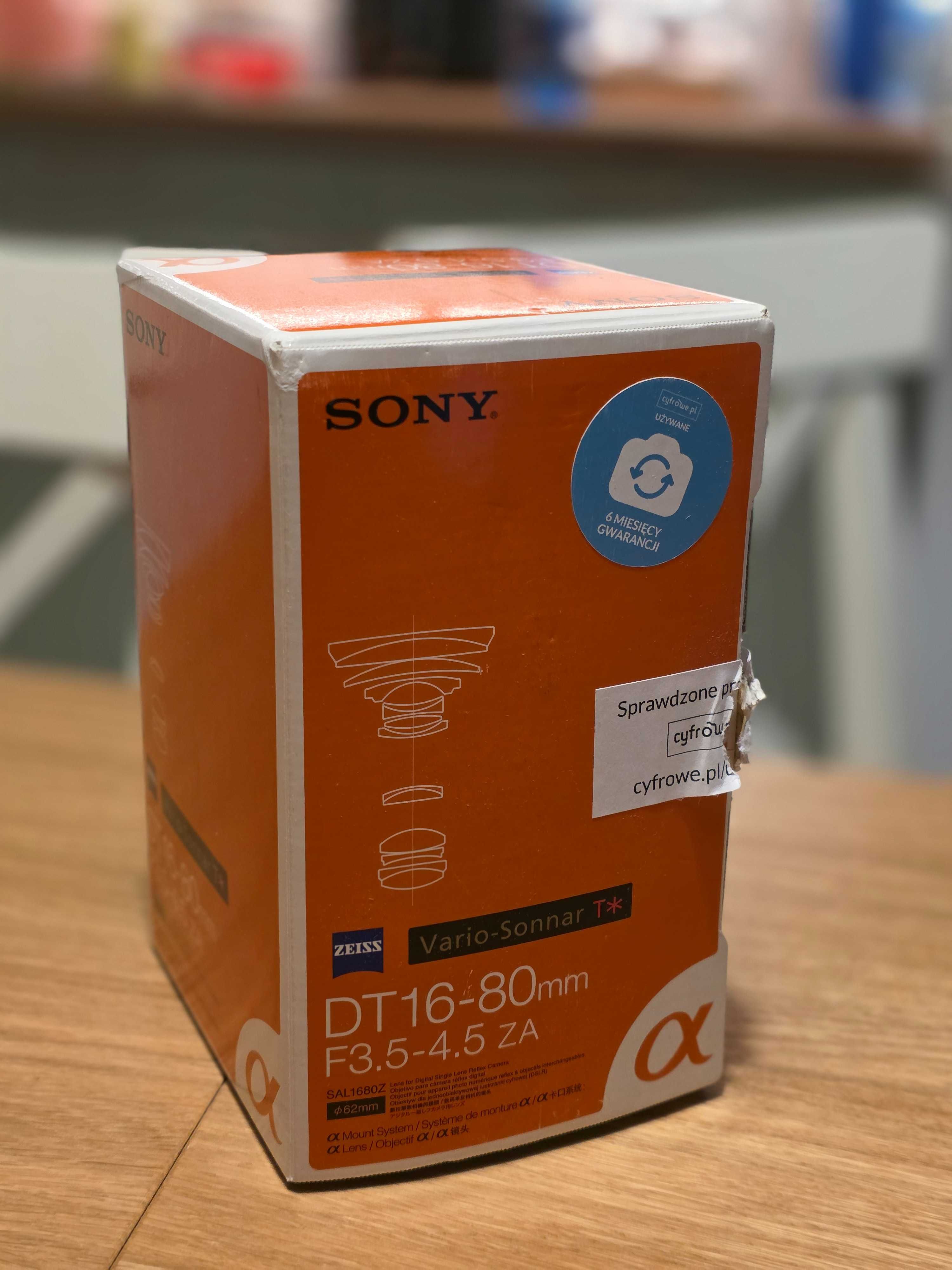 Carl Zeiss 16-80 mm F3.5-4.5 DT Sony A E zestaw gwarancja idealny stan