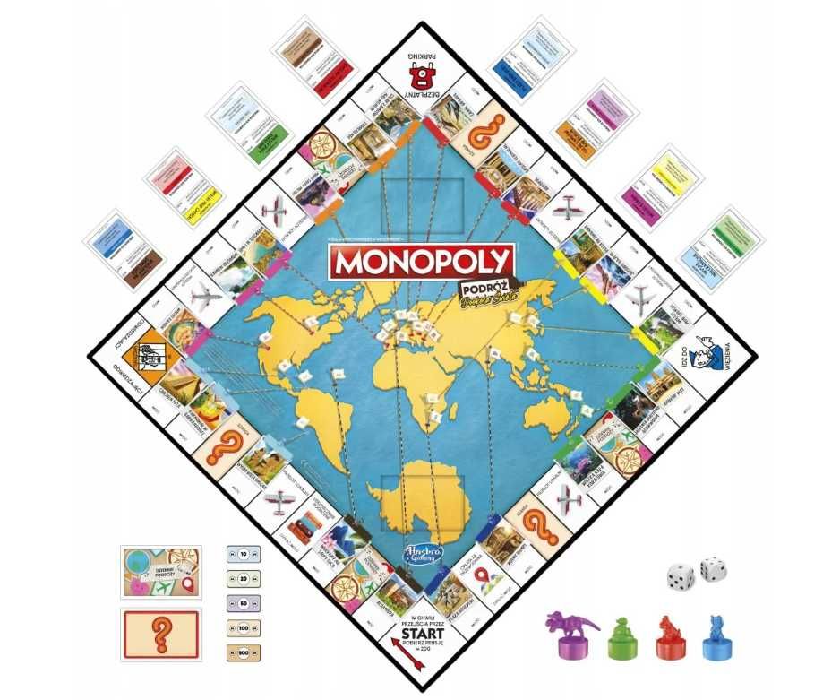 gra monopoly podróż dookoła świata gra dla rodziny prezent nowa
