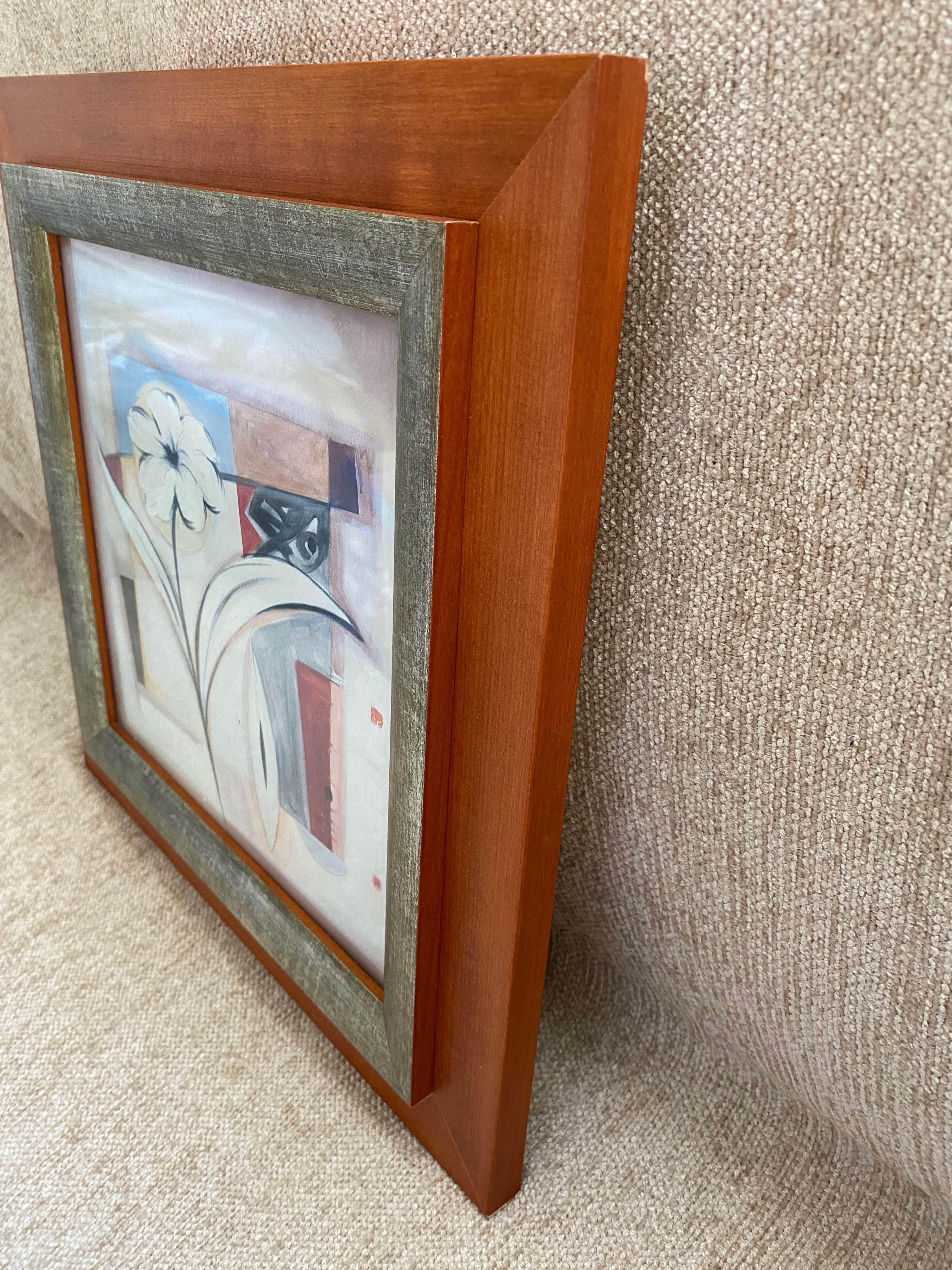 Obraz w drewnianej ramie obrazek kwiaty za szkłem