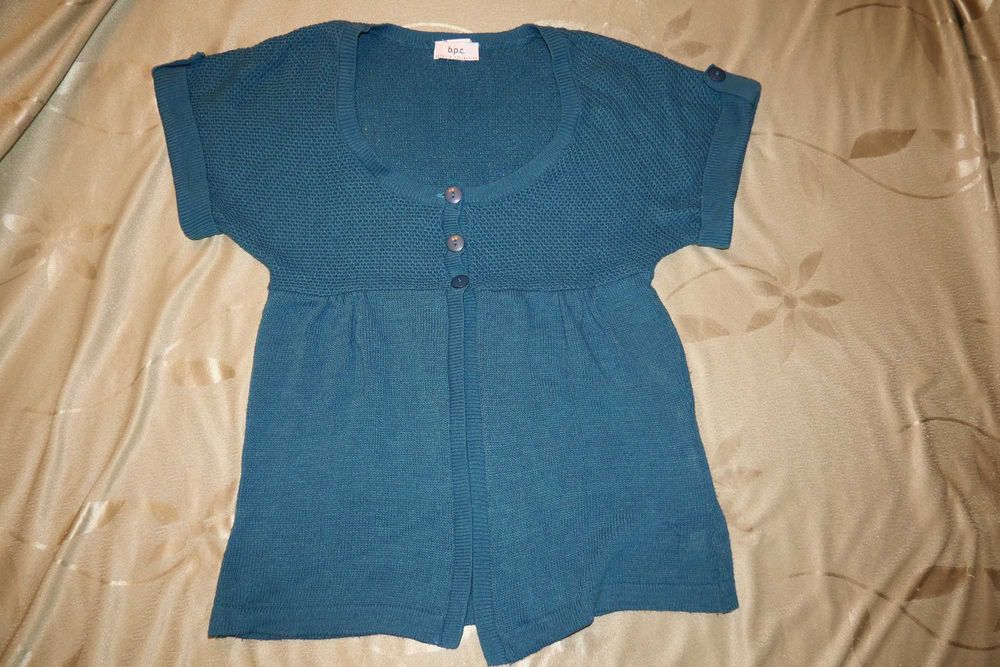 Narzutka bolerko sweter akryl morski petrol M L XL 38 40 / 42 44