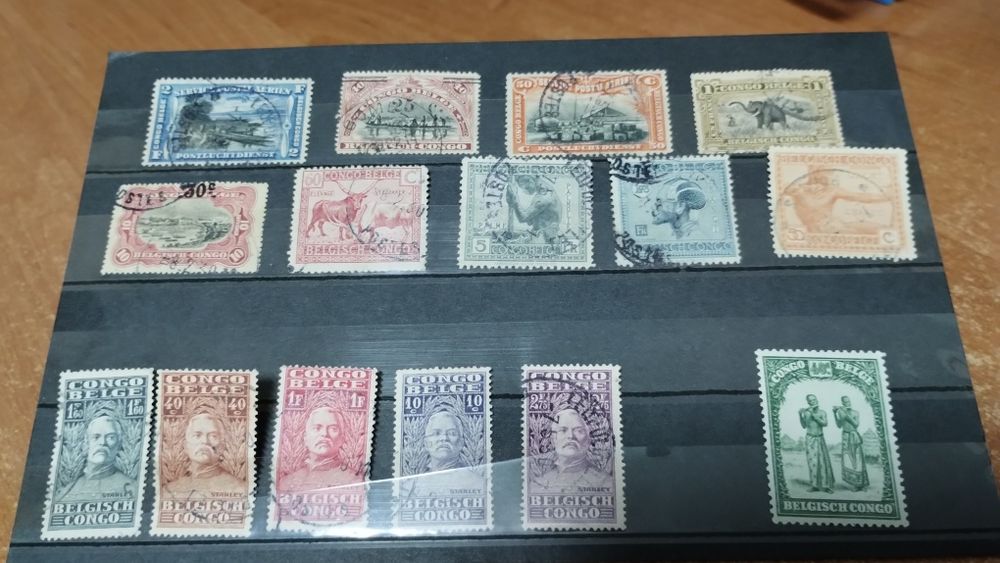 Zestaw starych znaczków pocztowych Kongo belgijskie lata 20