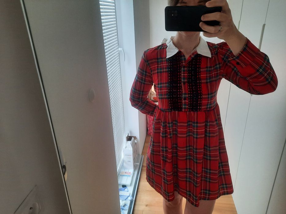 Nowa sukienka damska w kratę rozm.S