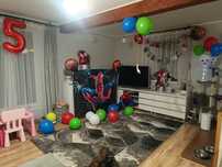 Dekoracje Spiderman urodziny tło fotograficzne balony serweta