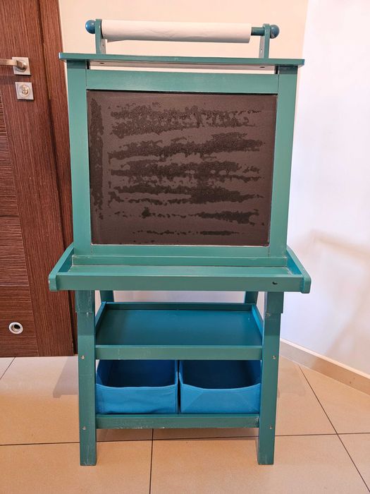 Duża drewniana dwustronna tablica do rysowania