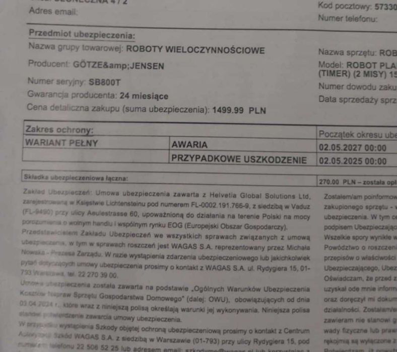 Robot kuchenny planetarny GÖTZE & JENSEN wielofunkcyjny