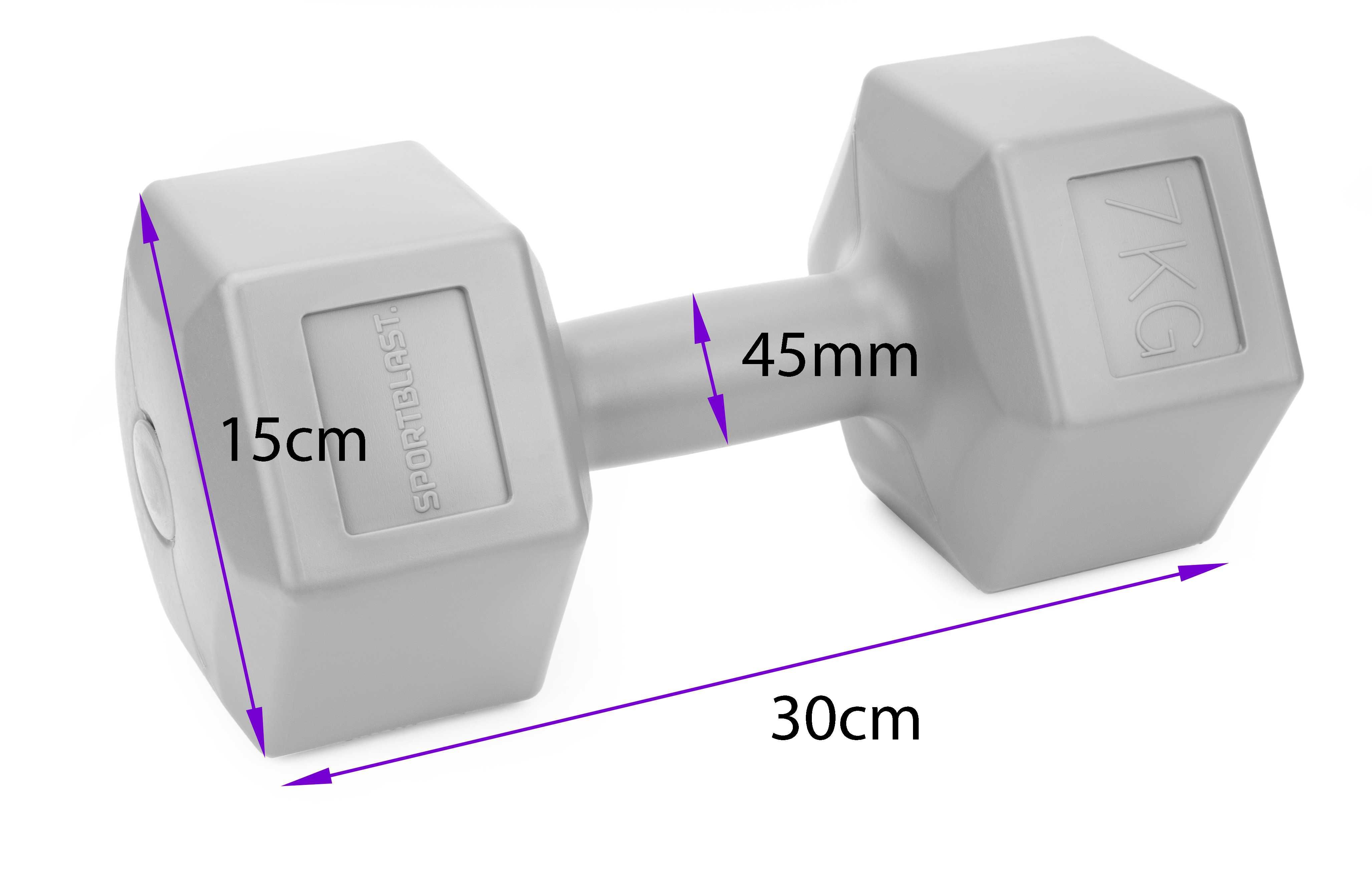 HANTLE 2x7kg hantelki CIĘŻARKI ZESTAW HANTLI do ćwiczeń 14kg BI