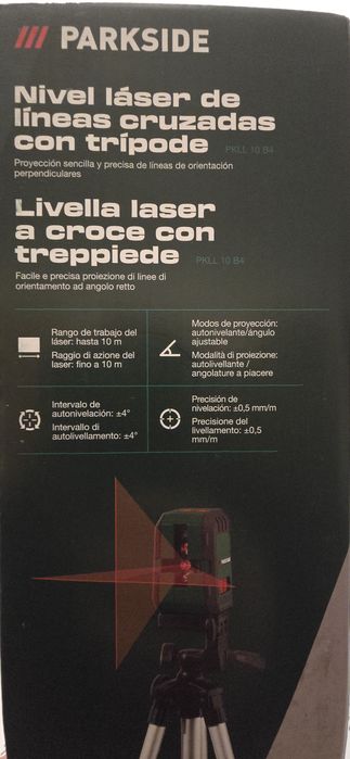 Nível de laser de linha cruzada com tripé parkside