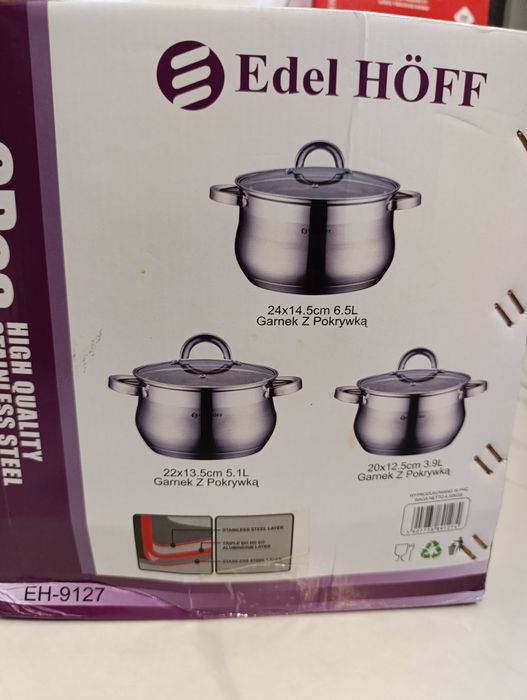 Komplet garnków satynowe 6 elementów