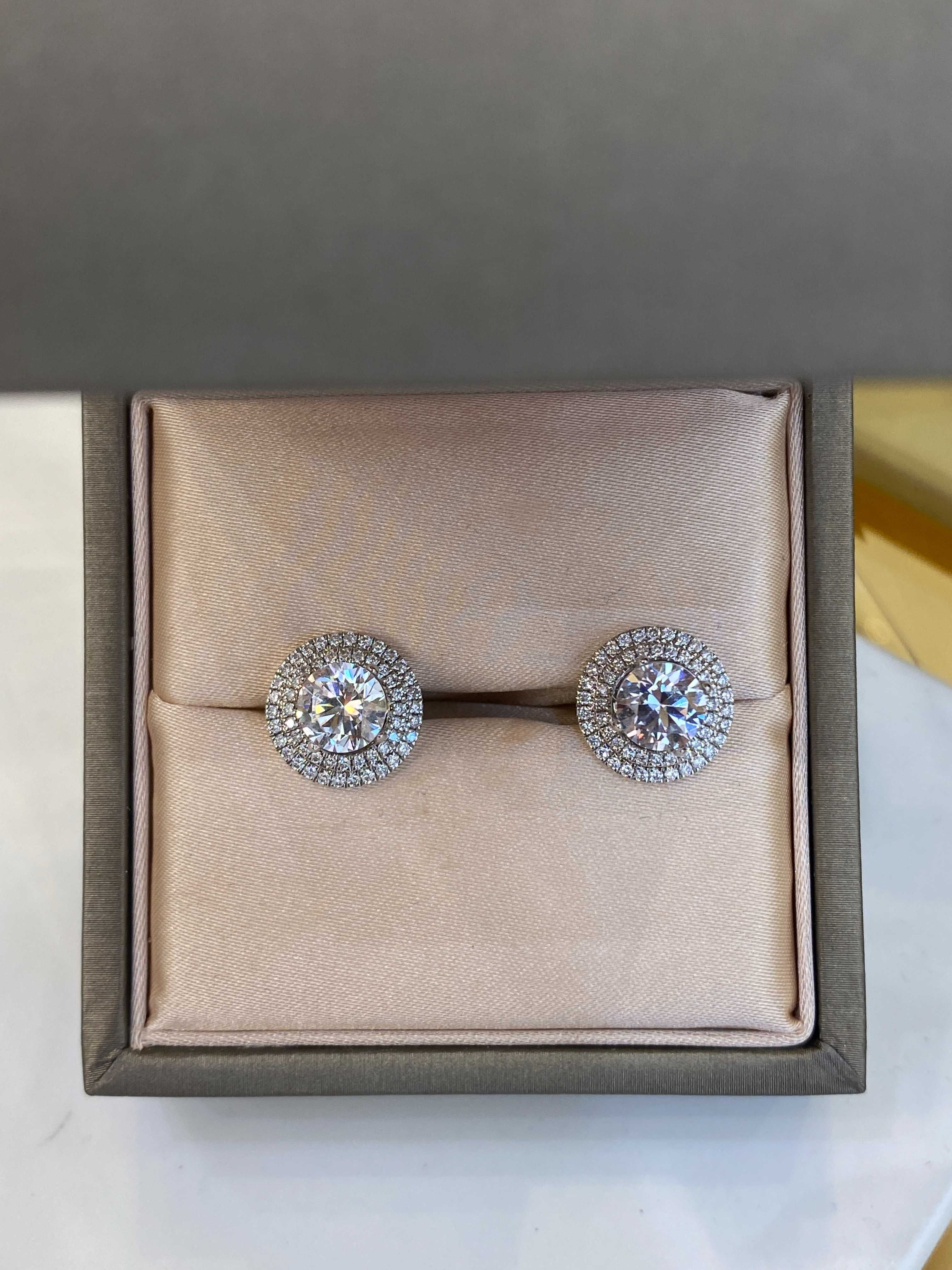 Kolczyki HALO z diamentami 2.52 CT VVS1/H Certyfikat IGI